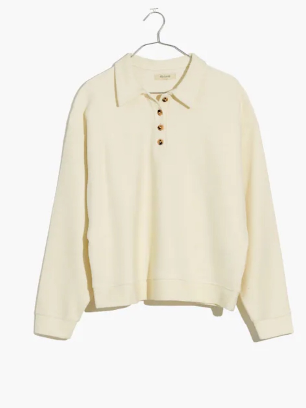 Madewell Cream Button-Front Collared Women's Sweater - Picture 2 of 14